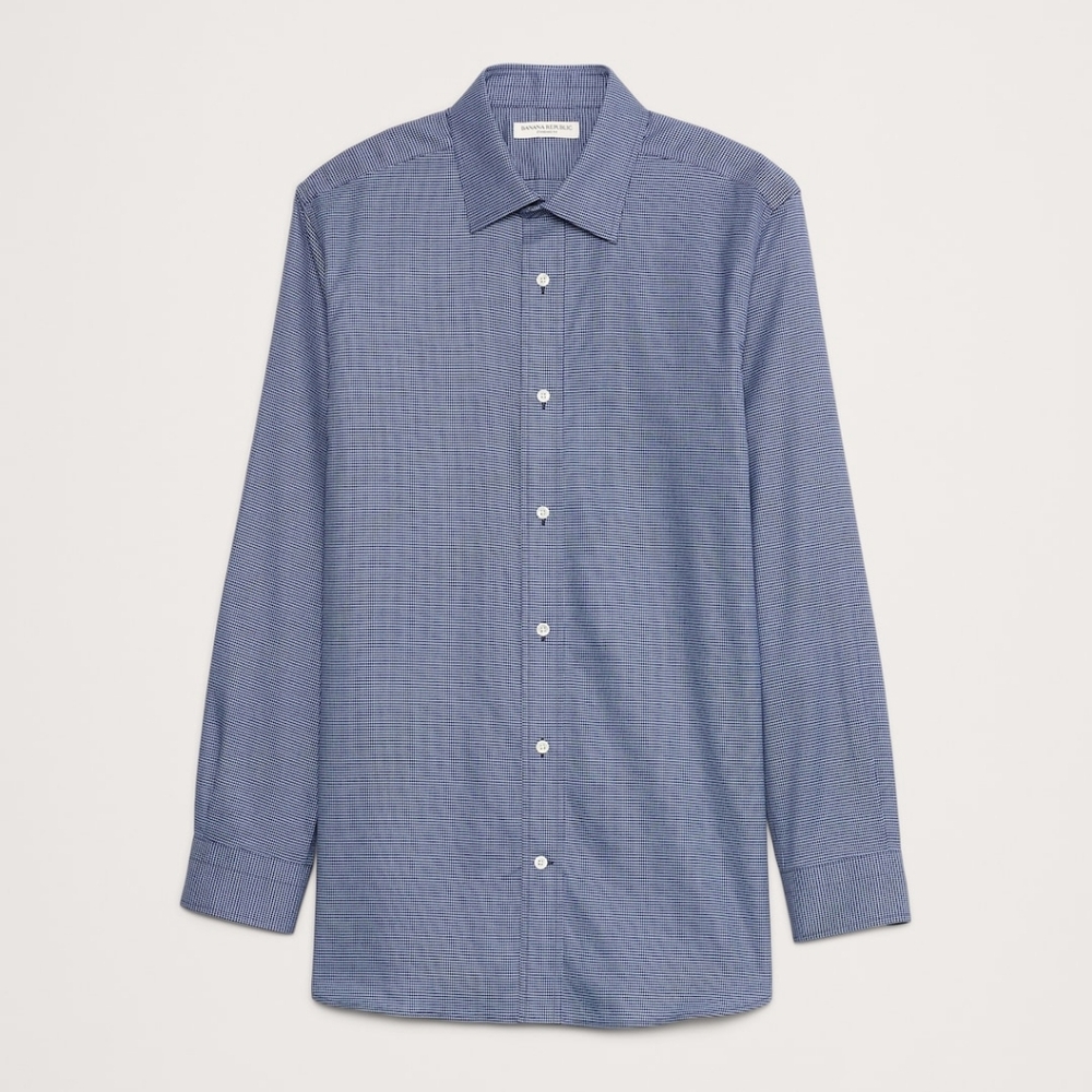 Banana Republic Long Sleeve Wrinkle-Resistant Blue Oxford Shirt Size S Blue Nwt‎